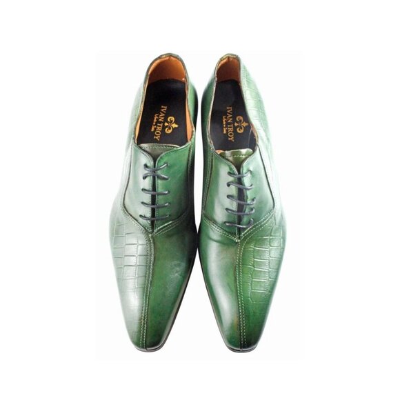 Kay Crocodile Printed Half Green Calfskin Oxford